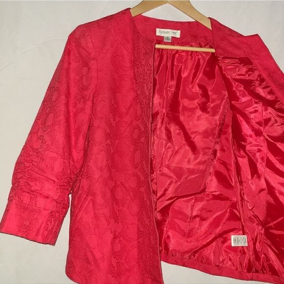 Coldwater Creek Red Blazer Jacket Long Sleeve Size 12 - Picture 4 of 9